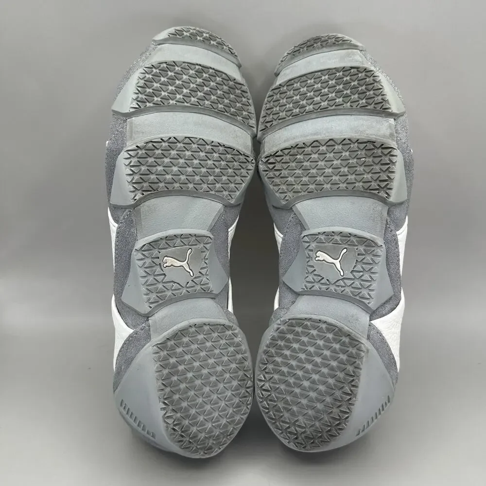 Puma Satori Mens Size 8 White Gray Leather Slip On Casual Sneakers *VERY RARE*